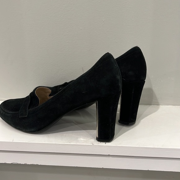 Adrienne Vittadini Leather Suede Penny Loafer Heels - Picture 5 of 9